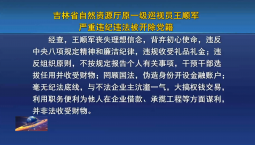 吉林省自然資源廳原一級巡視員王順軍嚴重違紀違法被開除黨籍