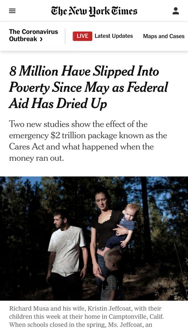 北美观察丨美国分化：800万人跌落贫困线，救市蛋糕却主要分给了富人