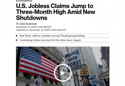 北美觀察丨疫情下的美國經濟：申請失業金人數飆升 “紓困斷崖”恐慌來襲