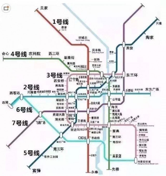 长春市轨道交通线路规划图